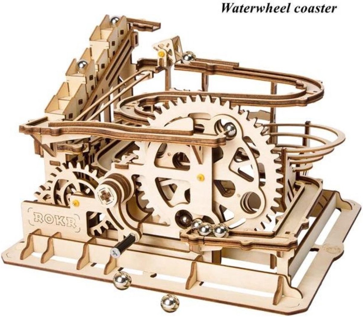 Robotime Waterwheel coaster - Rokr - Marble rush - Knikkerbaan - Houten puzzel - Volwassenen - 3D puzzel - Modelbouw - DIY