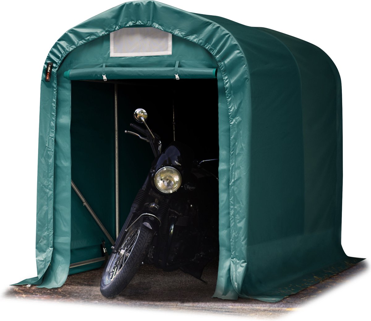 TOOLPORT garage abri 3,3x7,2 m PVC env. 550 g/m², H. 2,1m, vert foncé