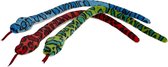 Pluche knuffel dieren Slang camouflage print blauw van 100 cm - Speelgoed slangen knuffels - Leuk als cadeau voor kinderen