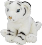Pluche witte Tijger knuffel van 22 cm - Dieren speelgoed knuffels cadeau - Safari dieren