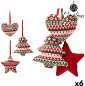 Kerstversiering 12 cm Textiel (Pack 6 uds)