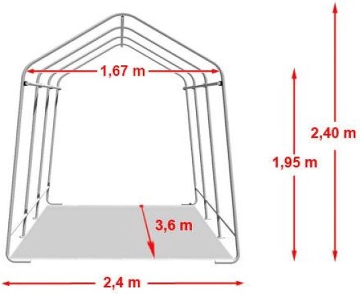 Tente-garage 1,6×2,4 m «Montage terre»