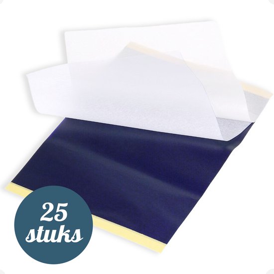 Trizzle 25 Stuks Transferpapier – Tattoo Papier Transferpaper – Carbon Stencil papier – Grafiet A4 Overtrekpapier voor Hobby – Carbonpapier