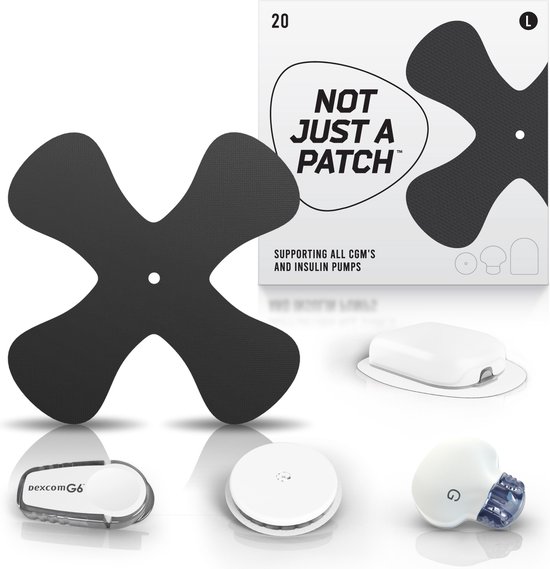 Foto: Not just a patch x patches black 20 pack for all cgm or omnipod