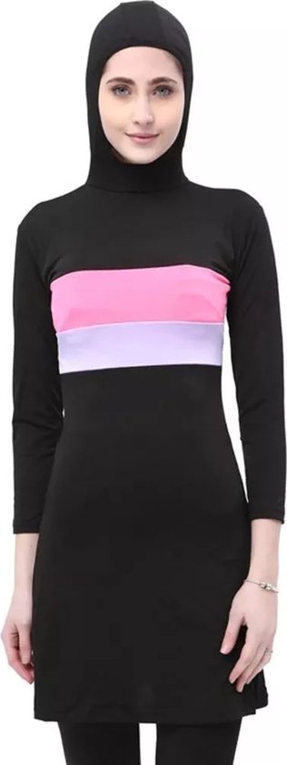 Tweedelig moslim badpak voor vrouwen burkini bescheiden zwempak Islamitisch Arabische zwemkleding lange mouwen badmode top jurk met broek tankini set zomer badpak, Abrikoos 1, S Tweedelig moslim badpak voor vrouwen burkini bescheiden zwempak Islamitisch Arabische zwemkleding lange mouwen badmode top jurk met broek tankini set zomer badpak, Abrikoos 1, S