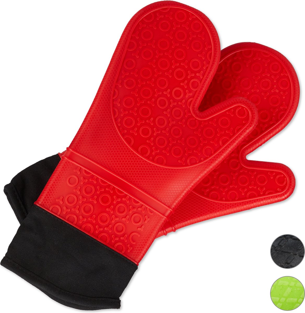 Relaxdays 1 paire de gants de cuisine en silicone - antidérapant - gants de  barbecue