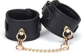 Demon's Kiss Handboeien met Afsluitbare Gespen - luxe en exclusief ontwerp - zwart/goud