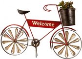 Metalen fiets met plantenpot - 55,5 cm - bloempot - plantenbak - tuindecoratie - decoratieve accessoires