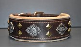 The Aztec brown Honden halsband maat M halsmaat 50-60cm