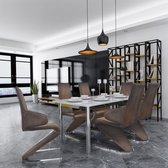 Medina Eetkamerstoelen 6 st stof bruin