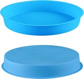 Bakvorm - siliconen – rond – 20 cm – cake - taart – quiche - bakvormen – cakevorm - bakken - kinderen – verjaardagstaart – 1 jaar - smashcake - blauw