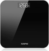 RENPHO Digitale Badkamerweegschaal Weegschaal met Hoge Precisie Voor Het Lichaam met Groot LED-Display, Step-On-Technologie, Capaciteit 180kg / 400lb, Zwart