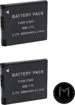 Mazuva NB-11L Accu Set 2 Stuks voor Canon camera | 680 mAh | NB-11L Batterij | (o.a. voor Canon Ixus & Canon Powershot)