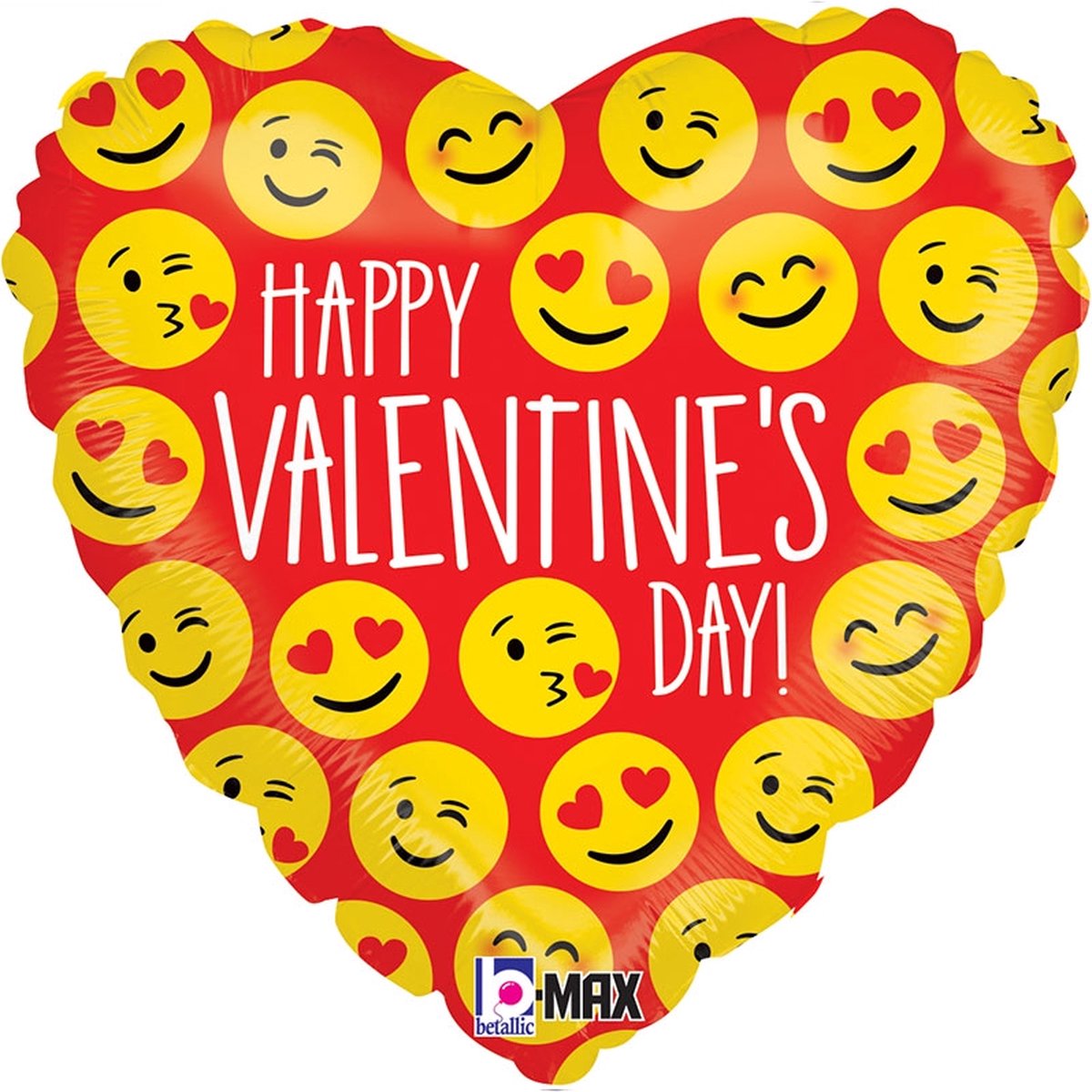 Oaktree - Folieballon hart Happy Valentines Day Emoji