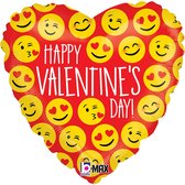Oaktree - Folieballon hart Happy Valentines Day Emoji