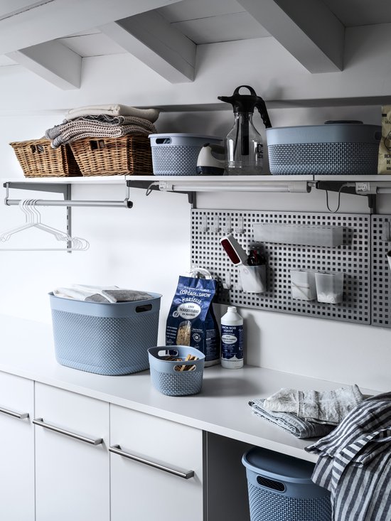 Curver Filo Wasmand met deksel 55L 2 stuks Donkergrijs