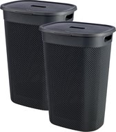 Curver Filo Wasmand met deksel 55L - 2 stuks - Antraciet