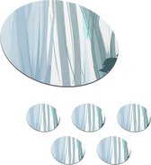 Onderzetters voor glazen - Rond - Zomer - Vlek - Groen - 10x10 cm - Glasonderzetters - 6 stuks