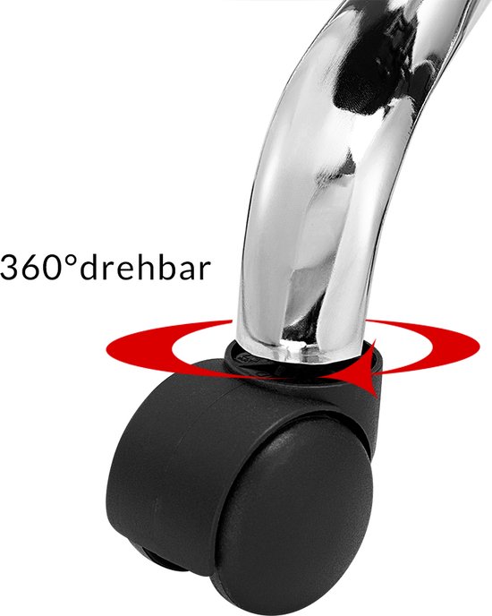 Casaria Rolkruk Set van 2 Stuks In Hoogte Verstelbaar 10cm Bekleding 360° Draaibaar 46-60cm Zighoogte Kantoorkruk Draaikruk Werkkruk Kruk Zwart