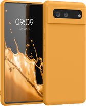 kwmobile telefoonhoesje voor Google Pixel 6 - Hoesje voor smartphone - Back cover in goud-oranje