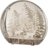 Bell jar trees+reindeer led acrylic white small