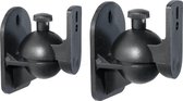 Universele Speaker Muurbeugel Set - Luidspreker Muur Ophangysteem - Wand Ophang Steun Beugel - Muurbeugel Draaibaar Kantelbaar - Ophangbeugel - Universeel - Set Van 2 Stuks - Zwart