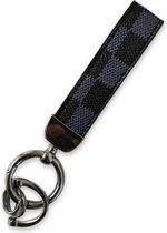 Luxe  Sleutelhanger - Blauw Patroon met Zilveren Hanger - Dames & Heren Designer Sleutel Hanger - Keychain Mode  Cadeau - Fashion Auto Accessoires