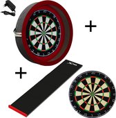 Sorpresa PRO - Complete PRO - rood-zwart - Darts Set Plain - dartmat - dartbord verlichting