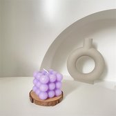 N&F | Bubble kaars | Set van 2 | 6x6 | Trending kaarsen | Cube candle | Bubble candle - Paars
