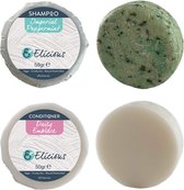 Elicious® - Set Shampoo + Conditioner - Normaal Haar - Shampoo Bar - Conditioner Bar - Natuurlijke Shampoo - Natuurlijke Conditioner - Haarconditioner - SLS vrij - Plasticvrij - Ve