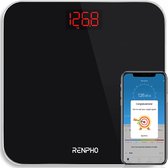 RENPHO Bluetooth BMI Personenweegschaal, Digitale Weegschaal met Zeer Nauwkeurige Sensoren en Smartphone-app - Zwart RENPHO - B07TTBGBYJ