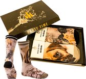 Sock My Feet - Grappige sokken dames - 2 pack - Maat 36-38 - Sokken Giftbox - Funny Socks - Vrolijke sokken - Cadeau vrouw - Puppy sokken - katten sokken - Gekke sokken - Grappige