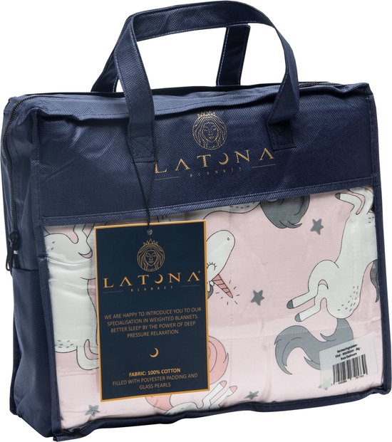 Latona Blanket® Verzwaringsdeken kind 100 x 150cm - 3kg - Eenhoorn - Katoen - Weighted blanket