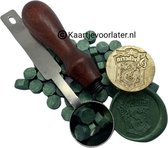 SET Smeltlepel & Stempel voor het maken van Waxzegels & lakzegels - Harry Potter - Slytherin - Incl. 20 waxzegels groen