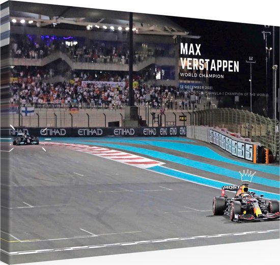 Max Verstappen Canvas - 1 of 10- Abu Dhabi - Unieke kwaliteit - 100 x 75 cm