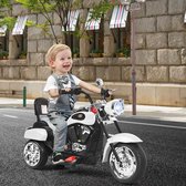 FURNIBELLA-6V elektrische motorfiets met verstelbare koplampen, driewieler kindermotorfiets met geluid en claxon, elektrische motorfiets 2,5-3 km/u voor kinderen vanaf 3 jaar (wit)