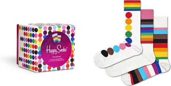 Happy Socks Pride Socks Gift Set (3-pack) - regenboog sokken - Unisex - Maat: 41 - 46