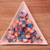 Hartjes paars/blauw/roze polymeerkralen (20stuks)- 1 cm - Figuurkralen - Kleikralen - Fimokralen