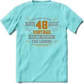 48 Jaar Legend T-Shirt | Goud - Zilver | Grappig Verjaardag Cadeau | Dames - Heren | - Licht Blauw - S