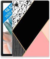 Siliconen Back Cover Geschikt voor Samsung Galaxy Tab A8 2021 Tablet Hoes Customize Black Pink Shapes met doorzichte zijkanten