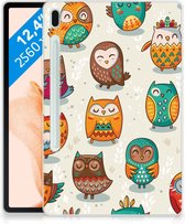 Coque Samsung Galaxy Tab S7FE Bumper Cheerful Owls avec côtés transparents