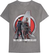 Marvel The Falcon And The Winter Soldier - A Logo Heren T-shirt - M - Grijs