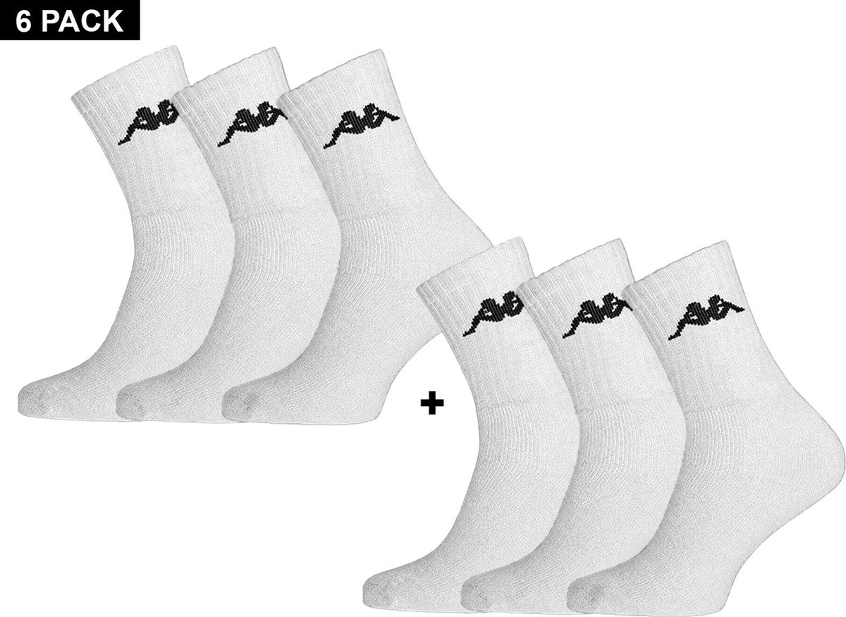 Kappa Trisper Tennis Sock 6 pack 6-Pack Sokken 35 38 Wit
