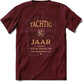 80 Jaar Legendarisch Gerijpt T-Shirt | Grijs - Ivoor | Grappig Verjaardag Cadeau | Dames - Heren | - Burgundy - XXL