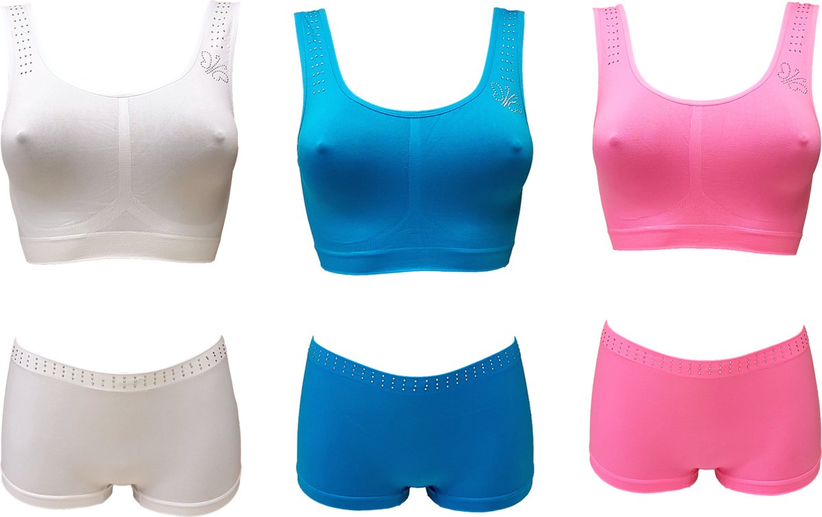 Sweet Angel lingeriesetje met strass-steentjes 3 stuks model G maat S/M