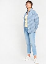 LOLALIZA Tweed overhemd - Blauw - Maat L