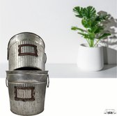 zinken emmer-bloempot- plantenpot-decoratie