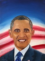 Barac Obama - oil painting on canvas - 30x40cm