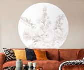 Behangcirkel 100cm Bloemenveld schets - Wallz