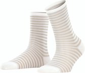 FALKE Flash Rib gestreept zacht met motief ondoorzichtig zomer mid-rise hoogwaardig Katoen Wit Dames sokken - Maat 39-42